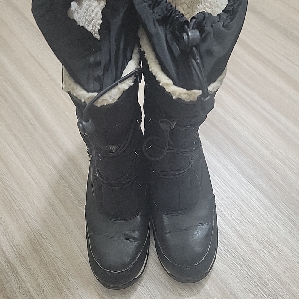 Lands' End Kids Black Winter Snow Boots Insulated Waterproof Size 3M